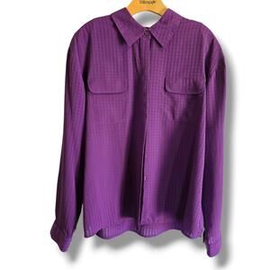 Taylor & Henry Casuals womens windowpane Pattern long sleeves button-down Blouse
